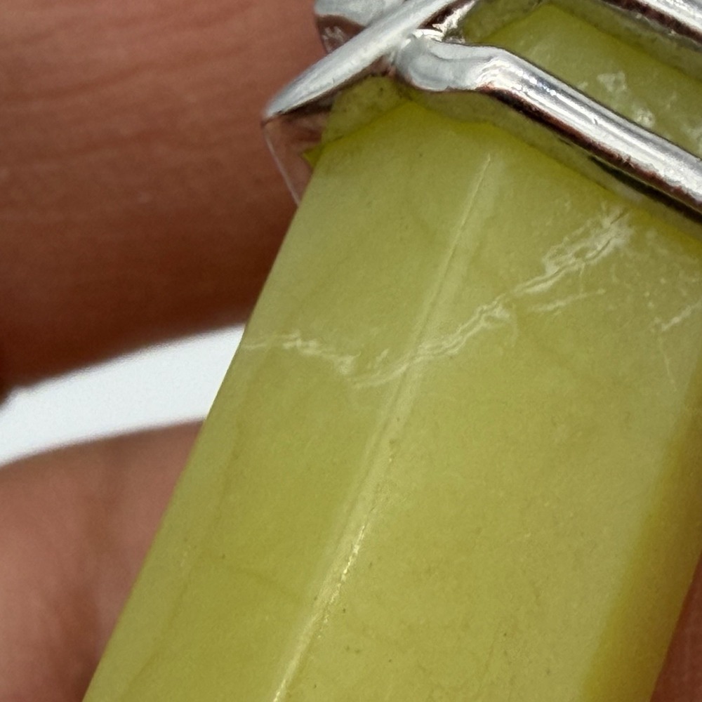 Vtg QVC Sterling Silver NF 925 Yellow Quartz Pendulum Necklace Thailand - Picture 7 of 14